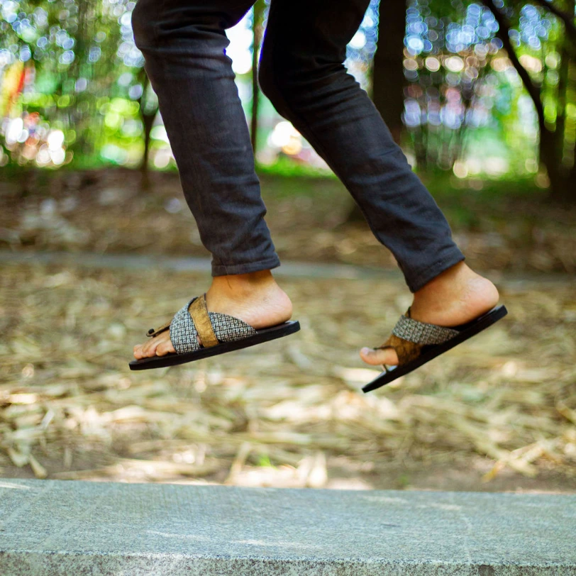 Sandal with white