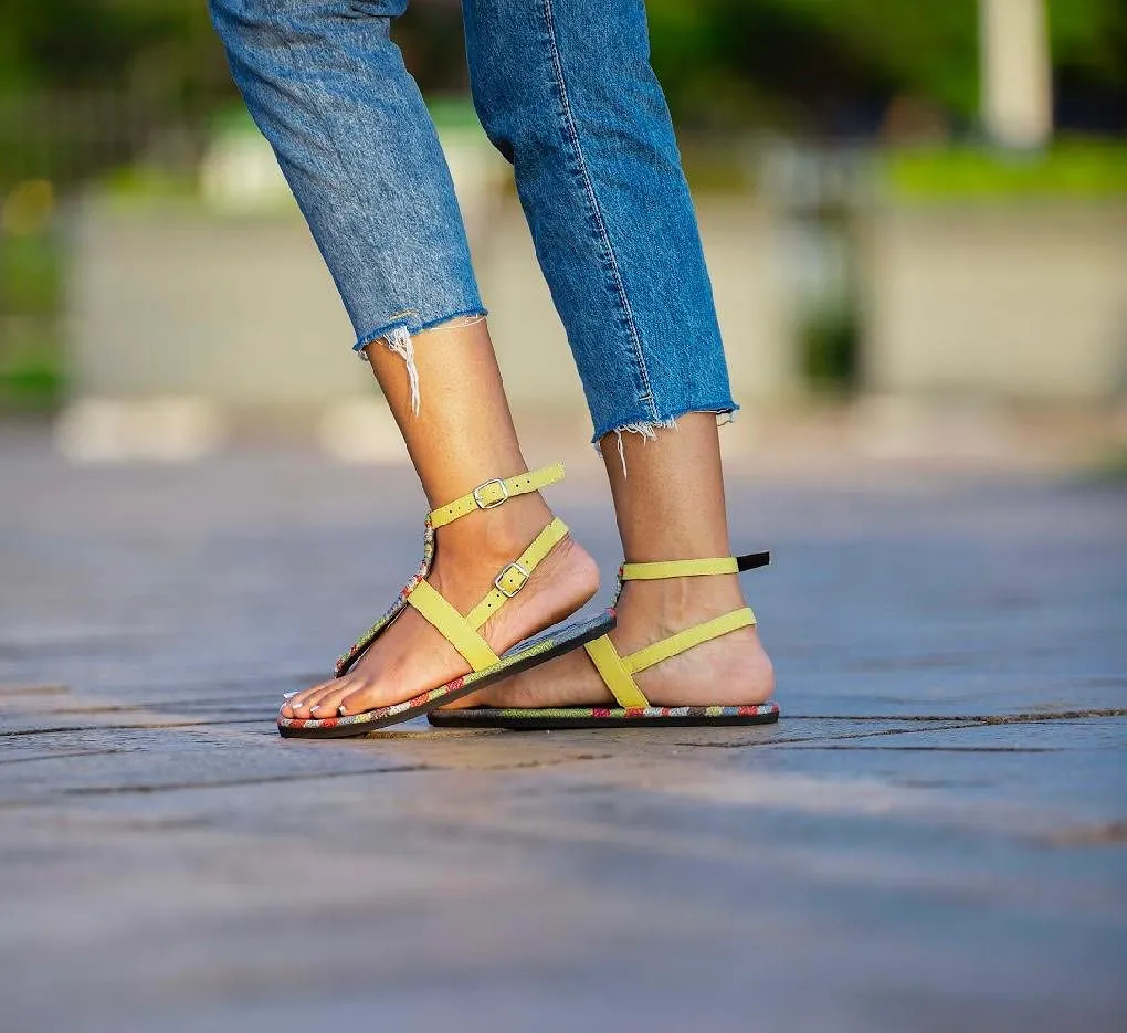 [R1VIG47] Sandal yellow up sling