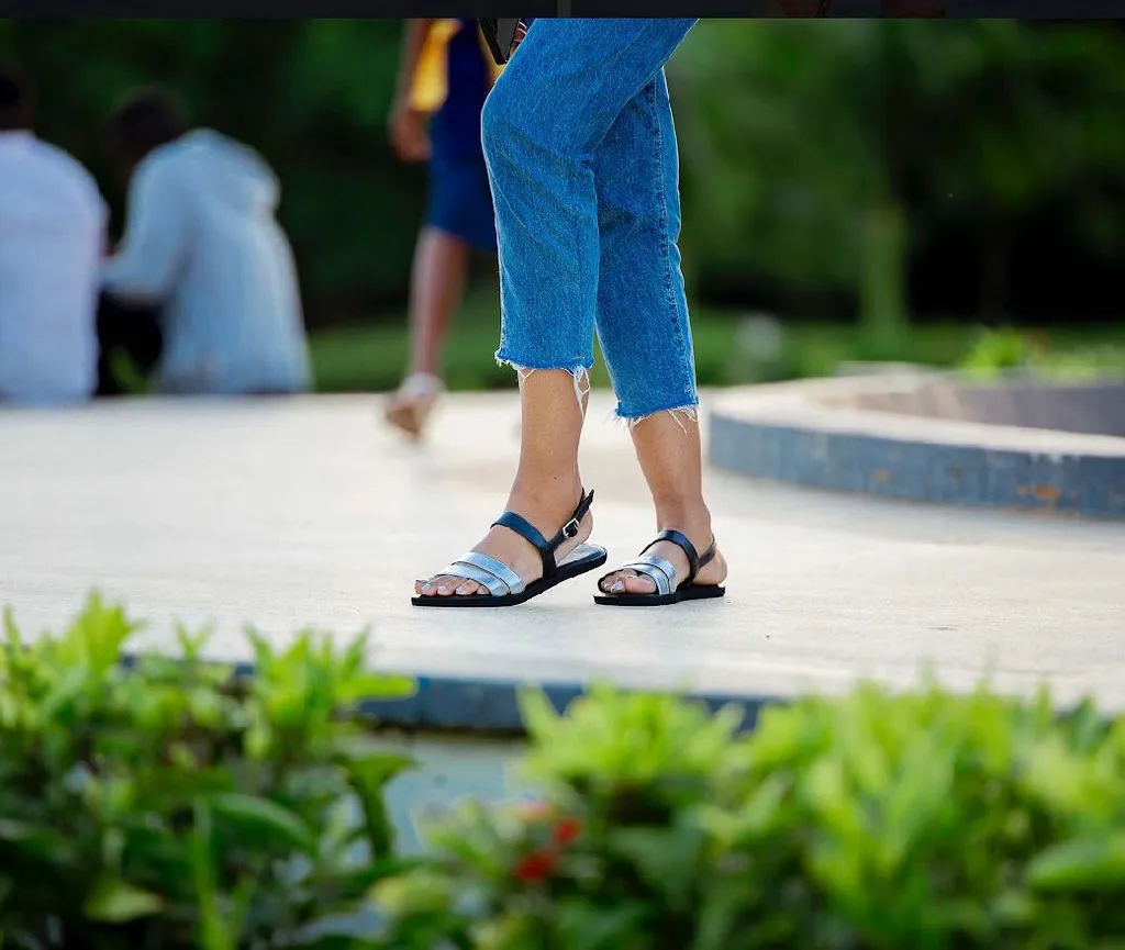 Sandal silver with black